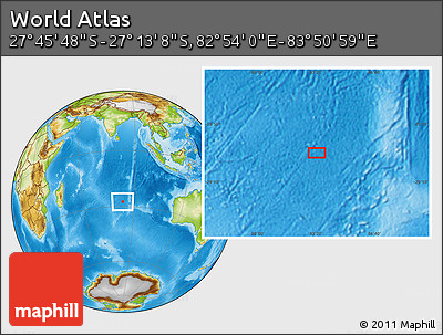 Physical Location Map of the Area around 27° 29' 28" S, 83° 22' 30" E