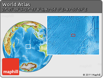 Physical Location Map of the Area around 27° 29' 28" S, 83° 22' 30" E
