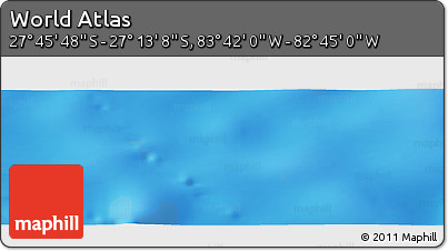 Physical Panoramic Map of the Area around 27° 29' 28" S, 83° 13' 29" W