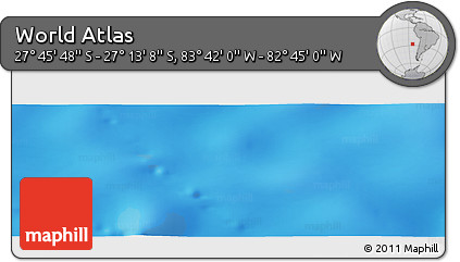 Shaded Relief Panoramic Map of the Area around 27° 29' 28" S, 83° 13' 29" W