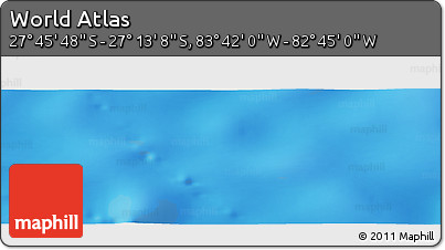 Shaded Relief Panoramic Map of the Area around 27° 29' 28" S, 83° 13' 29" W