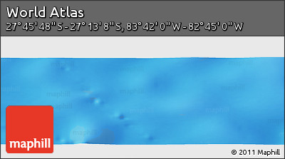 Shaded Relief Panoramic Map of the Area around 27° 29' 28" S, 83° 13' 29" W