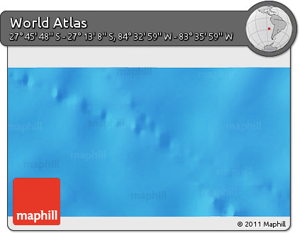 Shaded Relief 3D Map of the Area around 27° 29' 28" S, 84° 4' 29" W