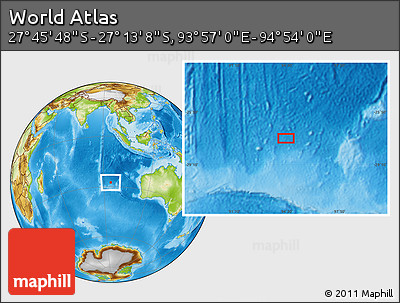 Physical Location Map of the Area around 27° 29' 28" S, 94° 25' 30" E