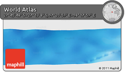 Physical Panoramic Map of the Area around 27° 29' 28" S, 97° 49' 29" E