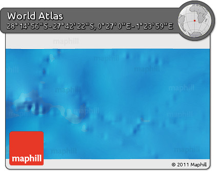 Physical 3D Map of the Area around 27° 58' 39" S, 0° 55' 29" E