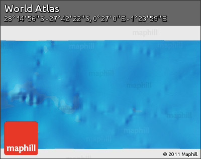 Physical 3D Map of the Area around 27° 58' 39" S, 0° 55' 29" E