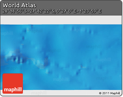 Physical 3D Map of the Area around 27° 58' 39" S, 0° 55' 29" E