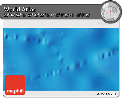 Physical 3D Map of the Area around 27° 58' 39" S, 0° 46' 30" W