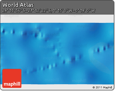 Physical 3D Map of the Area around 27° 58' 39" S, 0° 46' 30" W