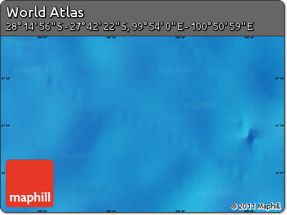Physical Map of the Area around 27° 58' 39" S, 100° 22' 30" E