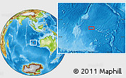 Physical Location Map of the area around 27° 58' 39" S, 101° 13' 29" E