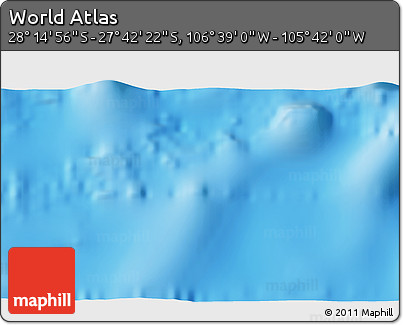 Physical 3D Map of the Area around 27° 58' 39" S, 106° 10' 30" W