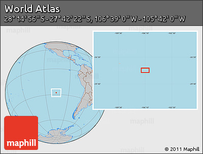 Gray Location Map of the Area around 27° 58' 39" S, 106° 10' 30" W
