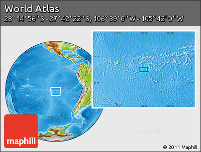 Physical Location Map of the Area around 27° 58' 39" S, 106° 10' 30" W