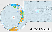 Political Location Map of the area around 27° 58' 39" S, 107° 1' 30" W
