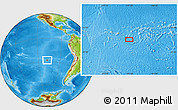 Physical Location Map of the area around 27° 58' 39" S, 107° 52' 30" W
