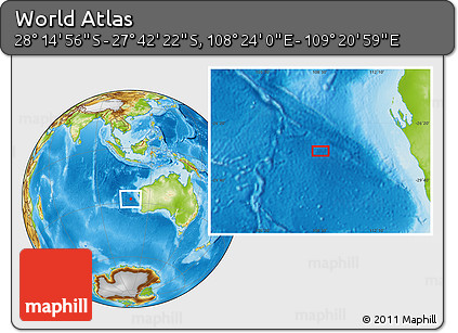 Physical Location Map of the Area around 27° 58' 39" S, 108° 52' 30" E