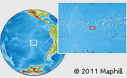 Physical Location Map of the area around 27° 58' 39" S, 108° 43' 29" W