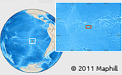 Shaded Relief Location Map of the area around 27° 58' 39" S, 108° 43' 29" W