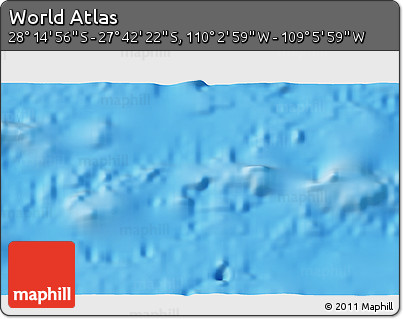Physical 3D Map of the Area around 27° 58' 39" S, 109° 34' 29" W