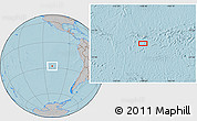 Gray Location Map of the area around 27° 58' 39" S, 109° 34' 29" W, hill shading