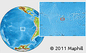 Physical Location Map of the area around 27° 58' 39" S, 109° 34' 29" W