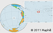 Political Location Map of the area around 27° 58' 39" S, 109° 34' 29" W