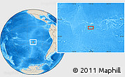 Shaded Relief Location Map of the area around 27° 58' 39" S, 109° 34' 29" W