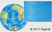 Physical Location Map of the area around 27° 58' 39" S, 10° 7' 30" W