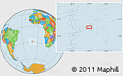 Political Location Map of the area around 27° 58' 39" S, 10° 7' 30" W