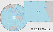 Gray Location Map of the area around 27° 58' 39" S, 110° 34' 29" E
