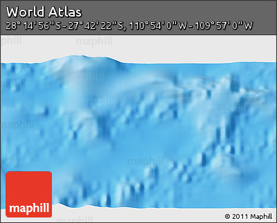 Physical 3D Map of the Area around 27° 58' 39" S, 110° 25' 30" W