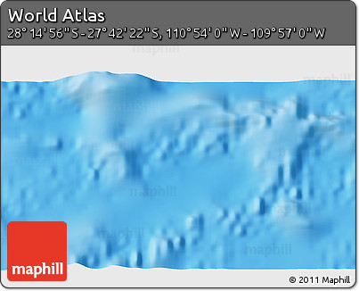 Physical 3D Map of the Area around 27° 58' 39" S, 110° 25' 30" W