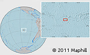 Gray Location Map of the area around 27° 58' 39" S, 110° 25' 30" W, hill shading