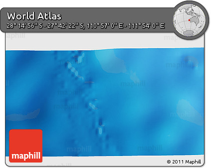 Physical 3D Map of the Area around 27° 58' 39" S, 111° 25' 30" E