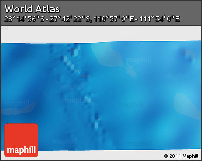 Physical 3D Map of the Area around 27° 58' 39" S, 111° 25' 30" E