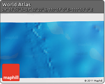 Physical 3D Map of the Area around 27° 58' 39" S, 111° 25' 30" E