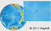 Physical Location Map of the area around 27° 58' 39" S, 111° 16' 30" W