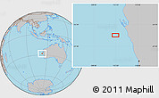 Gray Location Map of the area around 27° 58' 39" S, 112° 16' 30" E