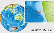 Physical Location Map of the area around 27° 58' 39" S, 112° 16' 30" E