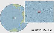 Savanna Style Location Map of the area around 27° 58' 39" S, 112° 7' 30" W, hill shading