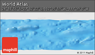 Physical Panoramic Map of the Area around 27° 58' 39" S, 112° 7' 30" W