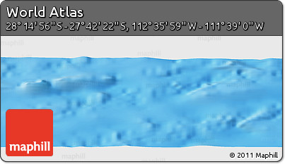 Physical Panoramic Map of the Area around 27° 58' 39" S, 112° 7' 30" W