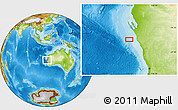Physical Location Map of the area around 27° 58' 39" S, 113° 7' 30" E