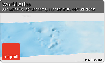Physical Panoramic Map of the Area around 27° 58' 39" S, 113° 7' 30" E