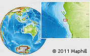 Physical Location Map of the area around 27° 58' 39" S, 113° 58' 29" E
