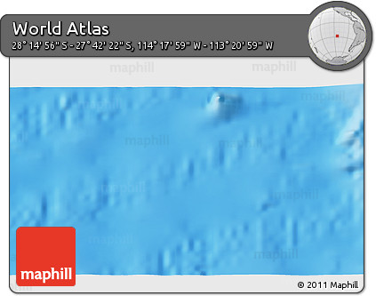 Physical 3D Map of the Area around 27° 58' 39" S, 113° 49' 29" W