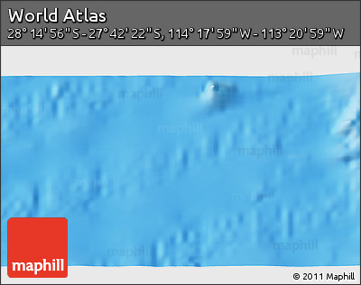 Physical 3D Map of the Area around 27° 58' 39" S, 113° 49' 29" W