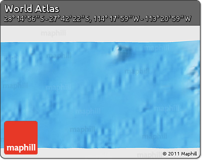 Physical 3D Map of the Area around 27° 58' 39" S, 113° 49' 29" W